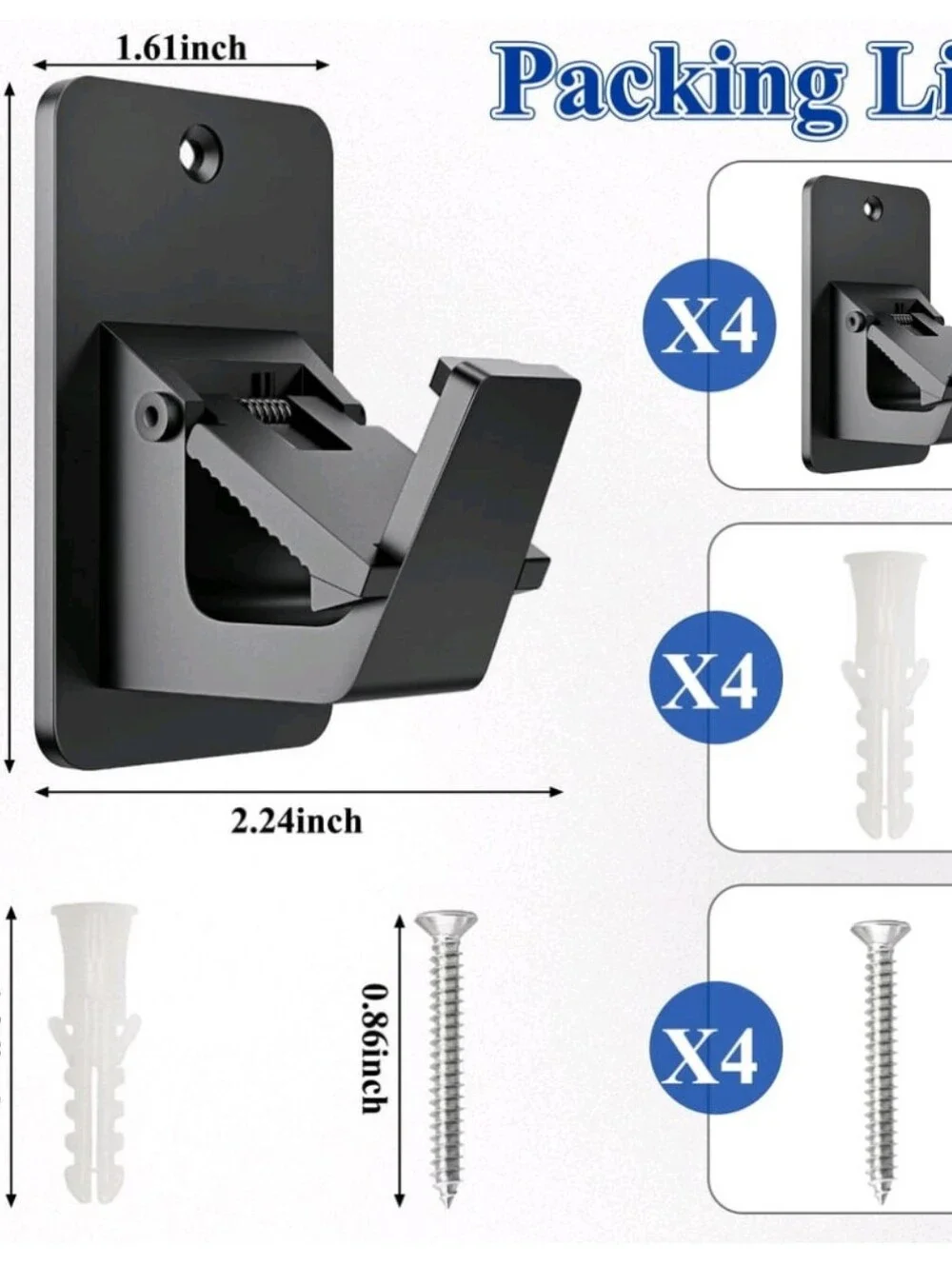 Aovky 4Pcs No Drill Curtain Rod Brackets, Adhesive Curtain Rod Holder Up to 20 l